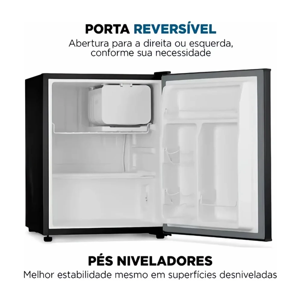 Porta reversível e pés niveladores